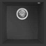 Lavello Sottotop Modello Quadra 102 cm.44x44 1vasca Granitek Nero | Elleci