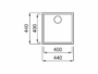 Lavello Sottotop Modello Quadra 102 cm.44x44 1vasca Granitek Nero | Elleci - immagine 2