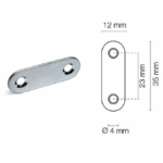 Contropiastra U Zincata per Cricchetto Magnetico mm.37x14  Meroni