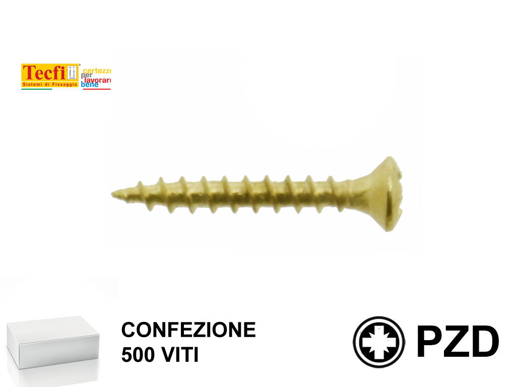 500bombatanichelata.png VITE TRUCIOLARE TGS IMPRONTA CROCE PZ2 OTTONATA mm.3,5 x VARIE LUNGHEZZE | TECFI - immagine 1