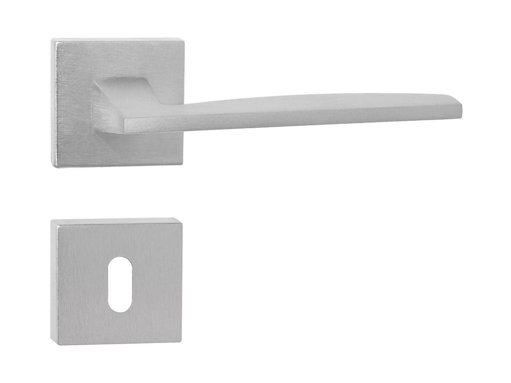 adf256rcs.png Maniglia Tecke Rosetta Quadra d.50x50x10h Foro Chiave Cromo Satinato | ADF - immagine 1