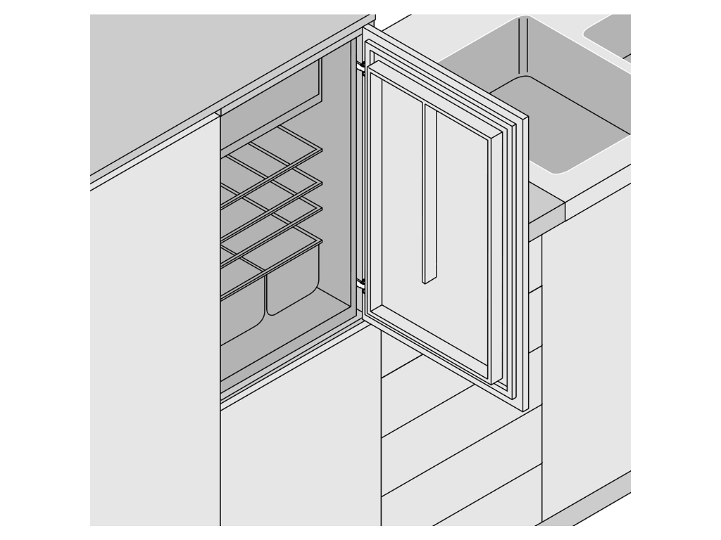 Cerniera per Mobili con Molla per Frigo Braccio Corto 95° da avvitare Foro d.35 diritta Clip Top Nichelato  Blum - immagine 2