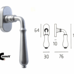 Maniglia per finestra DK Classic Movimento 4 Scatti Metallo in 2B-Cromo Satinato | Comit