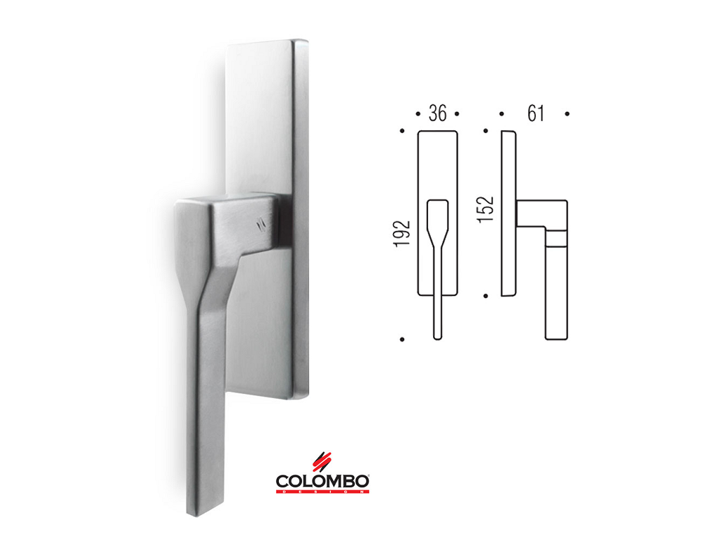 clmff22fcm.png Maniglia per Finestra Cremonese Dea Impugnatura Maniglia senza Movimento Placca 36x151 CM-Cromat | Colombo - immagine 1