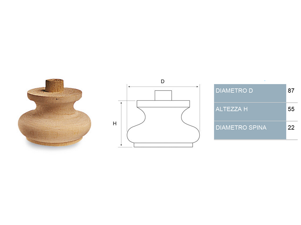 cof030016008760.png Piede in Legno Ontano per Restauro Spinotto Ø22 mm.87x65 | Cof - immagine 1