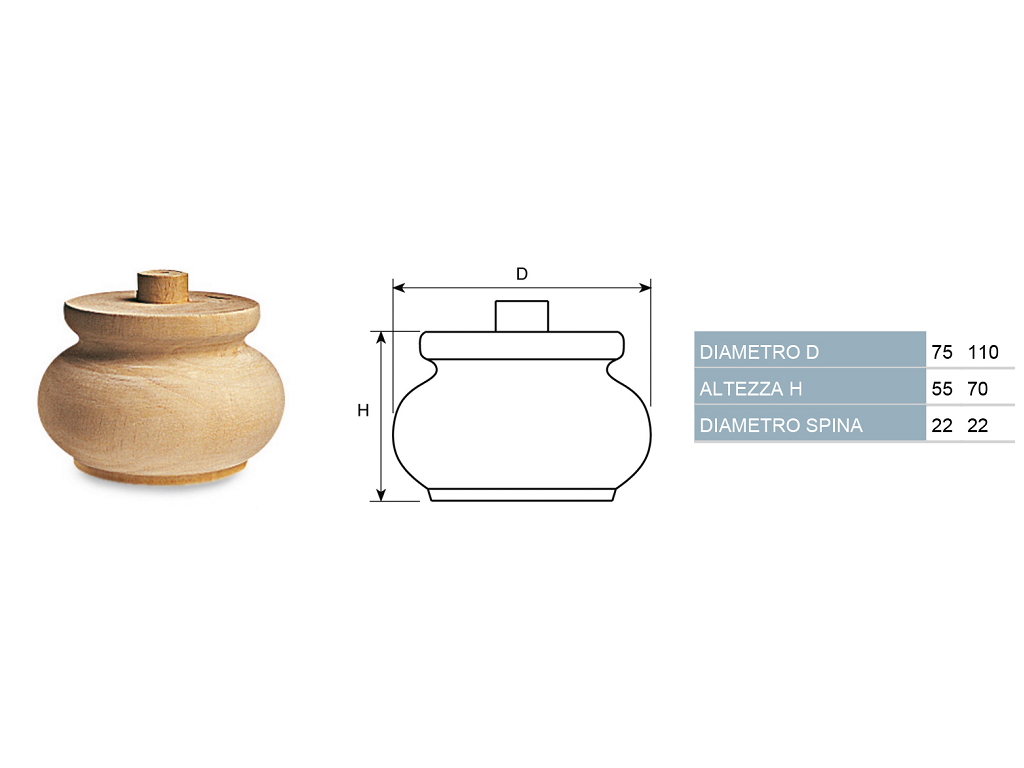 cof030017007560.png PIEDE IN LEGNO ONTANO PER RESTAURO SPINOTTO Ø22 mm.75 | COF - immagine 1