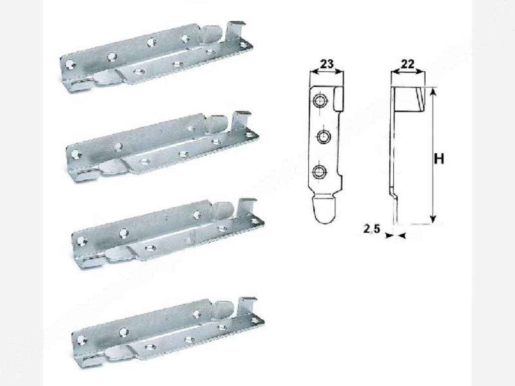 cof040360e09509.png Ferri da Letto ad incastro mm.95 Dx-Sx Zincato pz.8 Cof198 - immagine 1