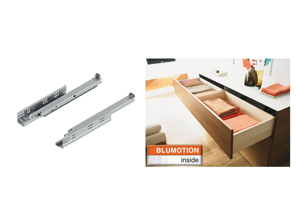 elm560xx.png Guide per Cassetti Tandem Plus Blumotion Premi-Apri Estrazione Totale Portata kg.30 varie lunghezze | Blum - immagine 1