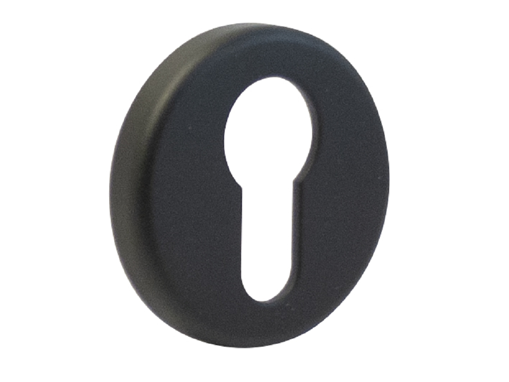 ent5011bysno.png Bocchetta Tonda Foro Yale per Cilindro Europeo mm.50x10h SNO-Nero Opaco | Ento - immagine 1