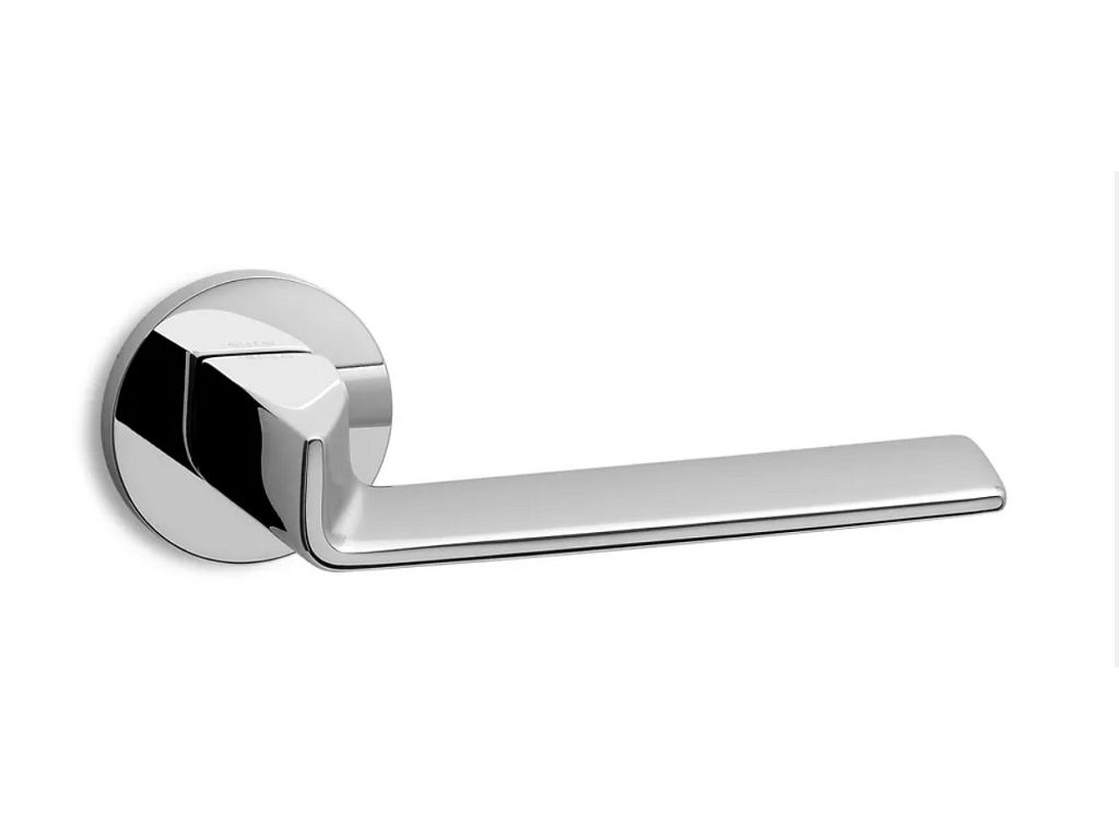 ent6140cr.png Maniglia Edge Rosetta Tonda D.50x6h Bocchetta Foro Chiave varie finiture | Ento - immagine 1