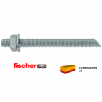 FIS M10x110 Barra Filettata Taglio 45°+ Dado Rosetta Zincato pz.20 | Fischer