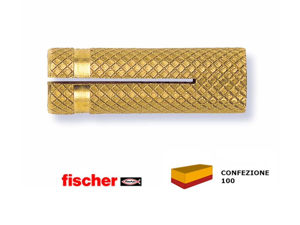 fis501442-100.png PO M Tassello Ottone con Filettatura Metrica MA5-6-8-10 pz.100 | Fischer - immagine 1