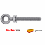 FIS A M 8 X 62 OH Occhiolo CL.8.8 con Dado e Rosetta Zincato pz.50 | Fischer