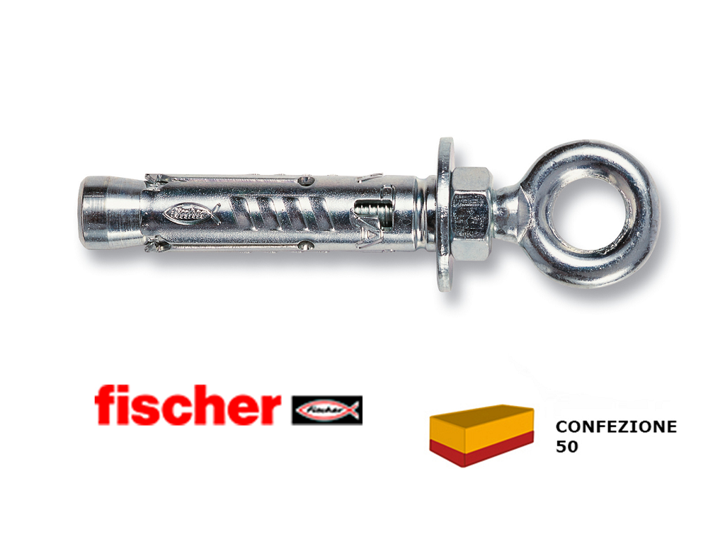 fis90257-50.png TA M - O Tassello Acciaio Espansione con Occhiolo pz.50 | Fischer - immagine 1