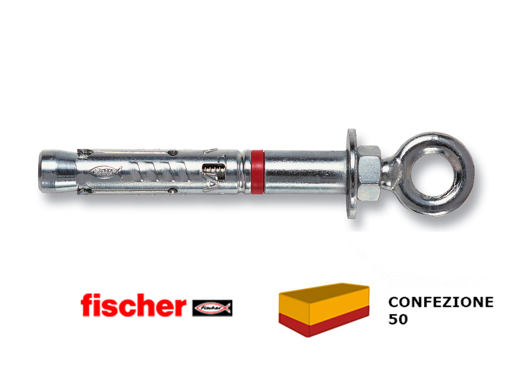 fis90266-50.png TA M 10 OD Tassello Acciaio Espansione Prolungato con Occhiolo pz.50 | Fischer - immagine 1