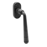 Maniglia per Finestra Dk Berna Movimento 4 Scatti Metallo Rosetta Ovale d.32x65x12 mm. in Ferro Nero Antico  Galbusera