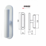 Maniglia per Finestra Cremonese Minny Senza Movimento placca mm.160x36 Bianco Lucido | GPB Ghidini
