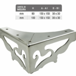 PIEDE METALLO CROMO LUCIDO d.150x150/30x30  VARIE ALTEZZE | GPI