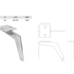 Piede Metallo Cromo Lucido d.80x150/20x80 mm.120 | Gpi