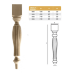 Gamba Legno Faggio Grezzo d.55x75 / 20 mm.430h | Gpi