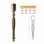 Gamba Tavolo Legno Faggio Grezzo Senza Incasso Laterale pz.4 d.A75xa1 140/30 - 740h | Gpi