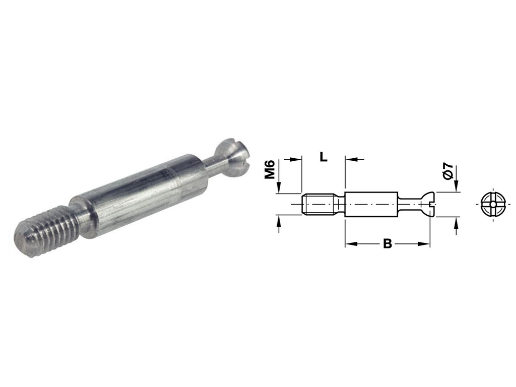 haf26228941c.png Perno Minifix 15 mm.34/M6x12 Zincato Hafele - immagine 1