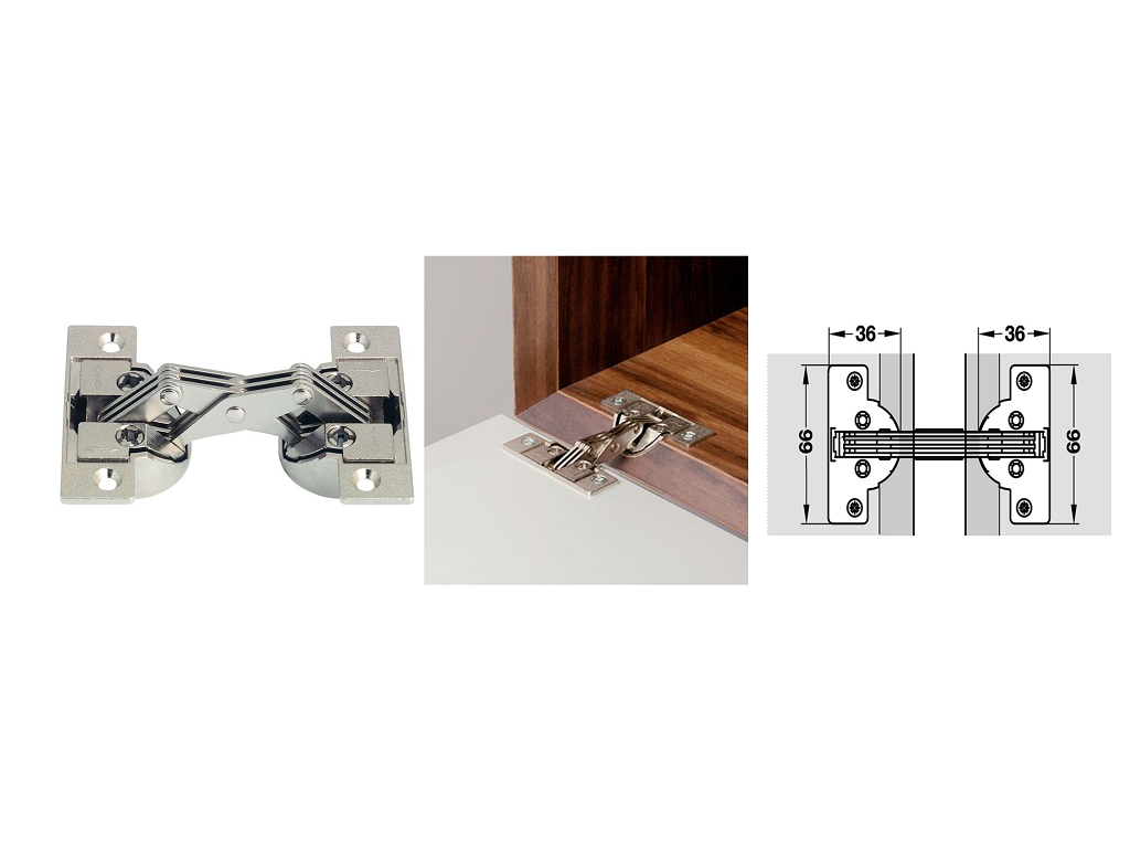 haf32500708.png Cerniera ad Angolo per Anta a Ribalta Gs 45/90 Apertura 135gr Nichelato Hafele - immagine 1