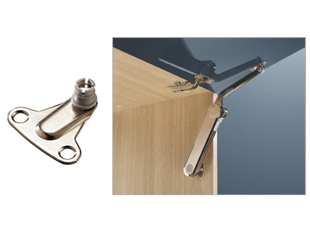 haf37369906c.png Angolo di Fissaggio Supporto Sportella Acciaio Nichelato Db=37mm Hafel - immagine 1
