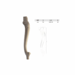 Gamba Tavolo Legno Faggio Grezzo Senza Incasso Laterale pz.4 d.A140xa1 100/ B 40 -740h | Gpi