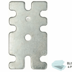Piastra Diritta Universale Zincato mm.41x72 in Blister da pz.4 | Sipa