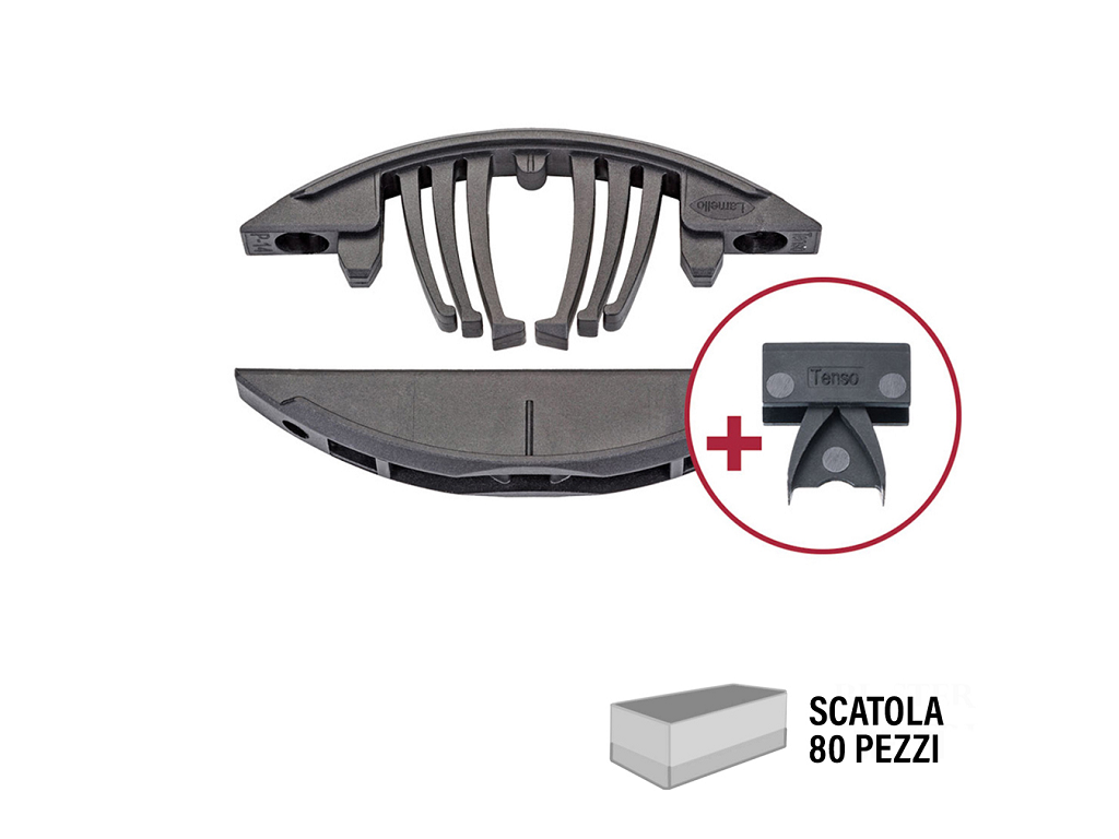 lam145415ssca.png TENSO P14 GIUNZIONE AUTOBLOCCANTE INVISIBILE NYLON NERO CON CLIP mod.145415S pz.80 prodotto da LAMELLO - immagine 1