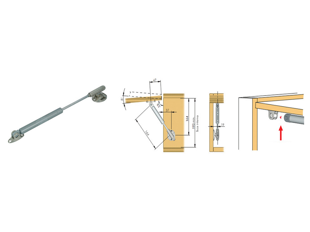 liv42001010.png Asta Kraby Frizionata per Anta mm.164 N90 Beige Livenza - immagine 1