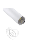 Profilo per Led Angolare Serie S cm.200 mm.41,5x26,5h Interno mm.20+Diffusore Opaco Alluminio | Lampo