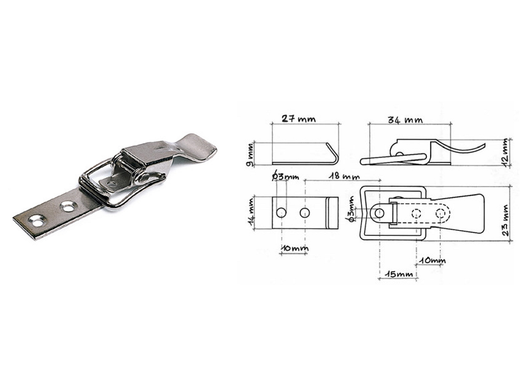 mac010266.png Chiusura Leva con Incontro mm.52x15x15h Ferro Zincato | Maco - immagine 1