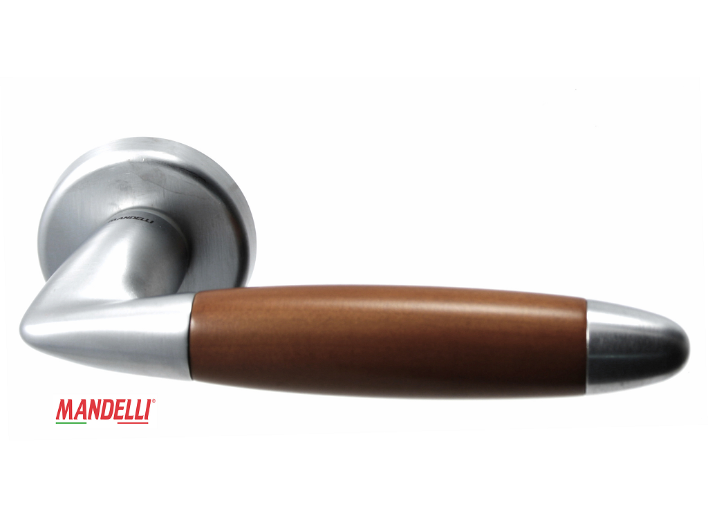 man461cs000023000c.png Maniglia Totem Rosetta Tonda d.50x10h Foro Chiave 26d+Che Cromo Satinato+Legno Mandelli - immagine 1