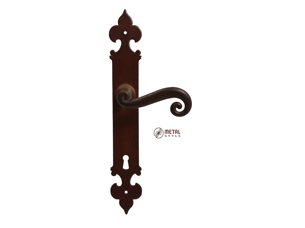 mea19313p900035c.png Maniglia Ferro 8x90 Placca mm.290x38 Ferro Vecchio Protetto Metal Style - immagine 1
