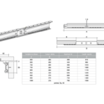 GUIDE TAVOLO ALLUNGABILE APERTURA CENTRALE PORTATA MAX 40 kg. LUNGHEZZA 60-90 cm. prodotto da METAL STAMPI