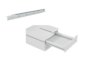Guide per Cassetto a Rullo Nylon Fissaggio Laterale Estrazione Parziale Portata kg.30 Zincato mm.350 | Omge