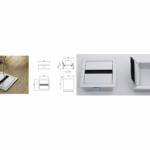 Passacavi Quadrato Alluminio Con Alette 78x78 Foro 74x74 mm. EZ002-Metallizzato Zinco Opaco | Pamar