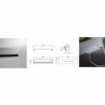 Passacavi Rettangolare Alluminio Con Alette mm.180x49,5 EZ002-Metallizzato Zincato Opaco | Pamar