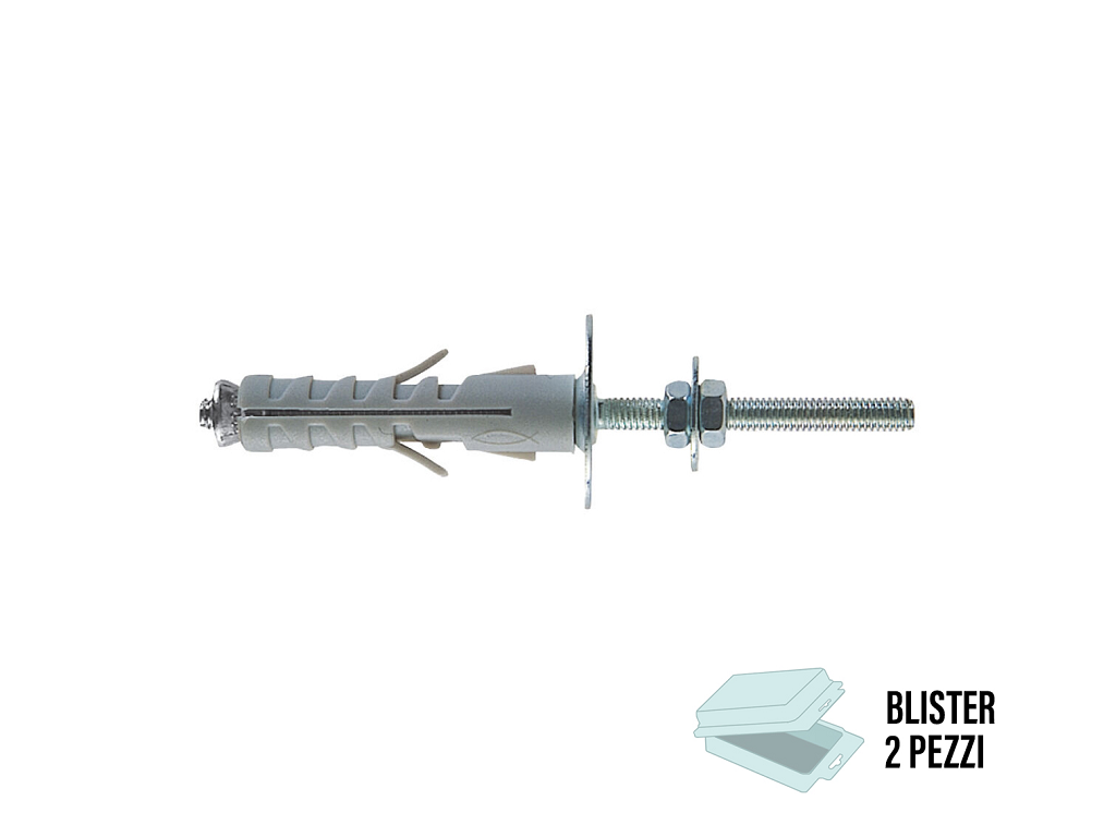 sb952pz.png SB 12/5 Tassello Nylon Espansione a Vite in Blister da pz.2 Filettato MA5x40 | Fischer - immagine 1