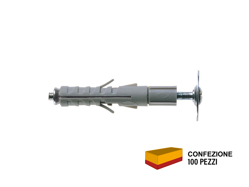 sb9l4pz100.png SB 9 L4 Tassello Nylon Espansione a Vite pz.100 Prolungato a Vite PH / PZD | Fischer - immagine 1