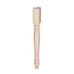 Gamba Tavolo in Confezione da pz.4 Legno Arte Povera Incasso Laterale con 2 Perni d.75x75 H.74 Faggio Grezzo
