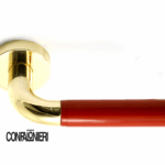 Maniglia Coba Rosetta Tonda d.45x8h Foro Chiave Oro-Lucido/Rosso   Confalonieri