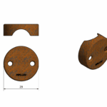 Cavallotto per Aste Esterne MPE Forgiata Ruggine mm.29 | Utensil Legno
