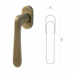Maniglia per Finestra DK Pepe Collezione Nuda Movimento 4 scatti Metallo Quadro d.7x35mm 21-Bronzo Yester  |Verum Italy