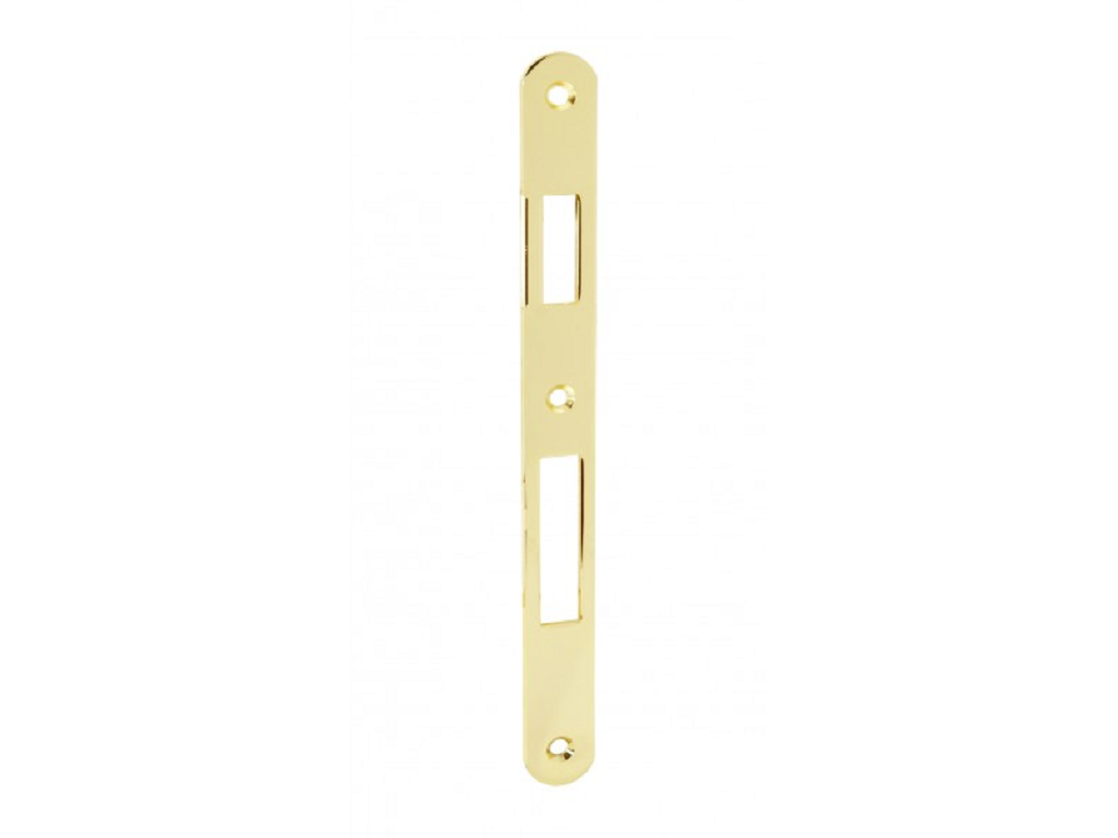 agbb005901503.png Incontro Serratura Patent Grande Bordo Tondo Senza Aletta Reversibile Frontale 22x238x3 mm.AOV-Ottonato | AGB - immagine 1