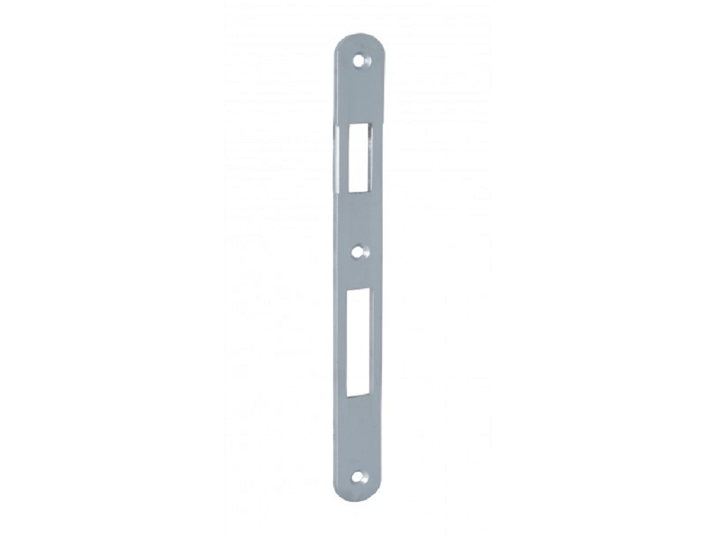 agbb005901534.png Incontro Serratura Sicurezza Bordo Tondo Senza Aletta Reversibile Frontale 22x238x3 mm. ACO-Cromo Opaco | AGB - immagine 1