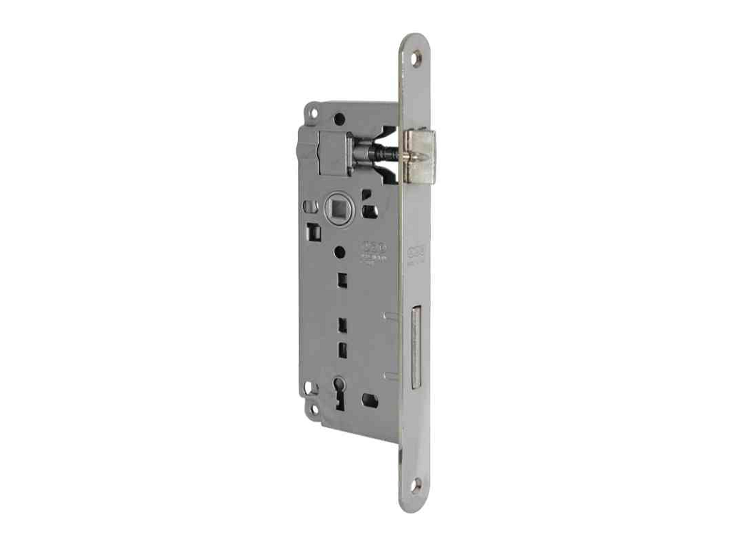 agbb00591-06.png Serratura Patent Grande Bordo Tondo Frontale 22x238 mm.Interasse 90 NIK-Nichelato Varie Entrata | AGB - immagine 1