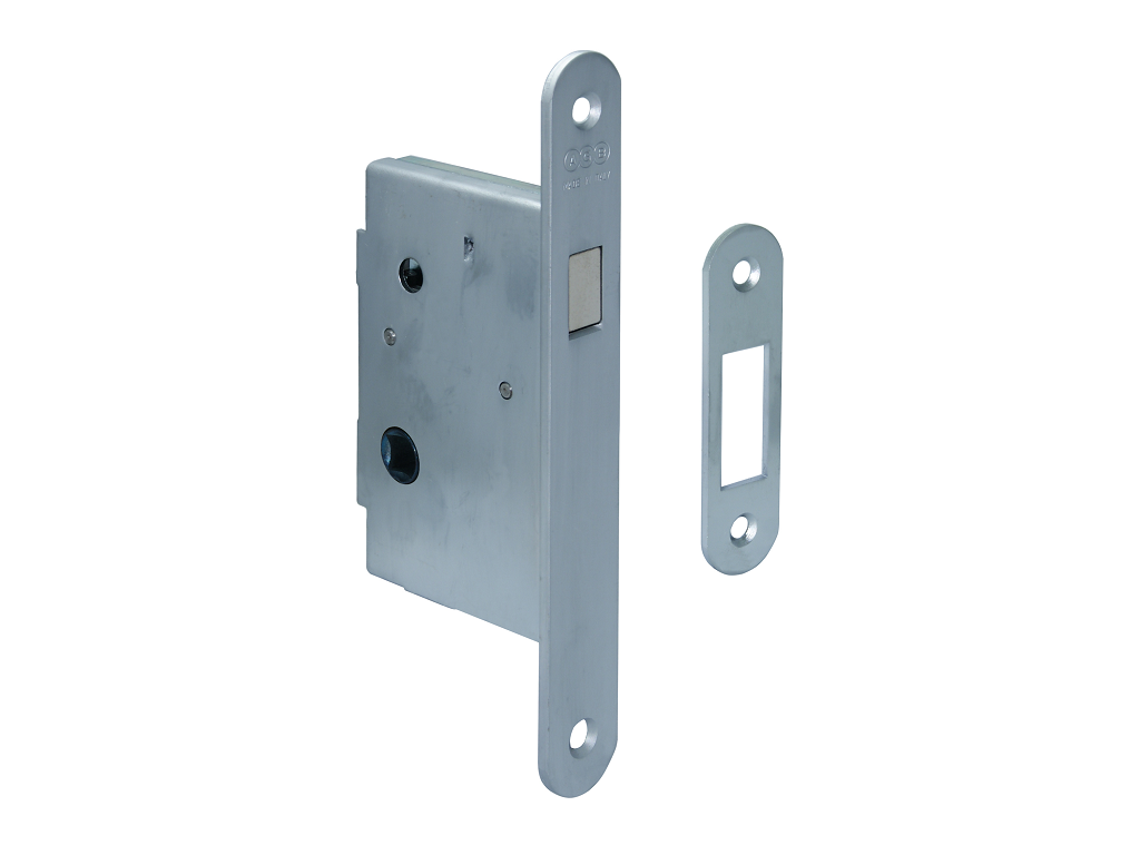 agbb00703-34.png Serratura Infilare Gancio Bordo Tondo Frontale mm.22x168 Con Q8 WC ACO-Cromo Opaco Entrata 40 | AGB - immagine 1